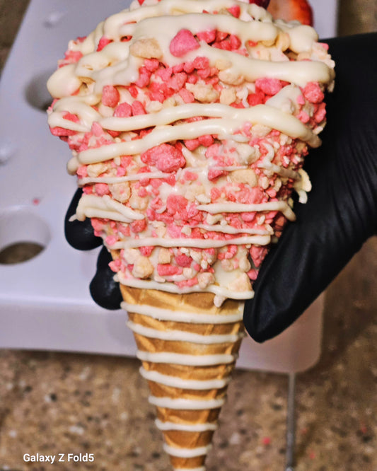 Cheesecake Stuffed Waffle Cone