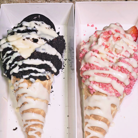 Cheesecake Stuffed Waffle Cone